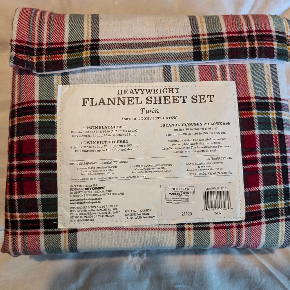 Bee and willow twin tartan plaid flannel sheets